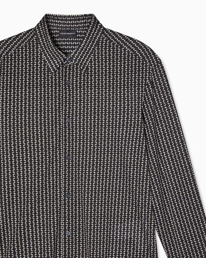 Emporio Armani Lyocell-blend jersey shirt with all-over micro-pattern print