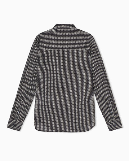Emporio Armani Lyocell-blend jersey shirt with all-over micro-pattern print
