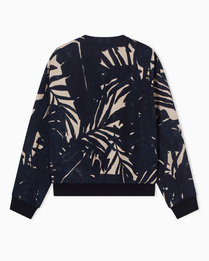 Emporio Armani Linen-blend jacket with foliage-print pattern