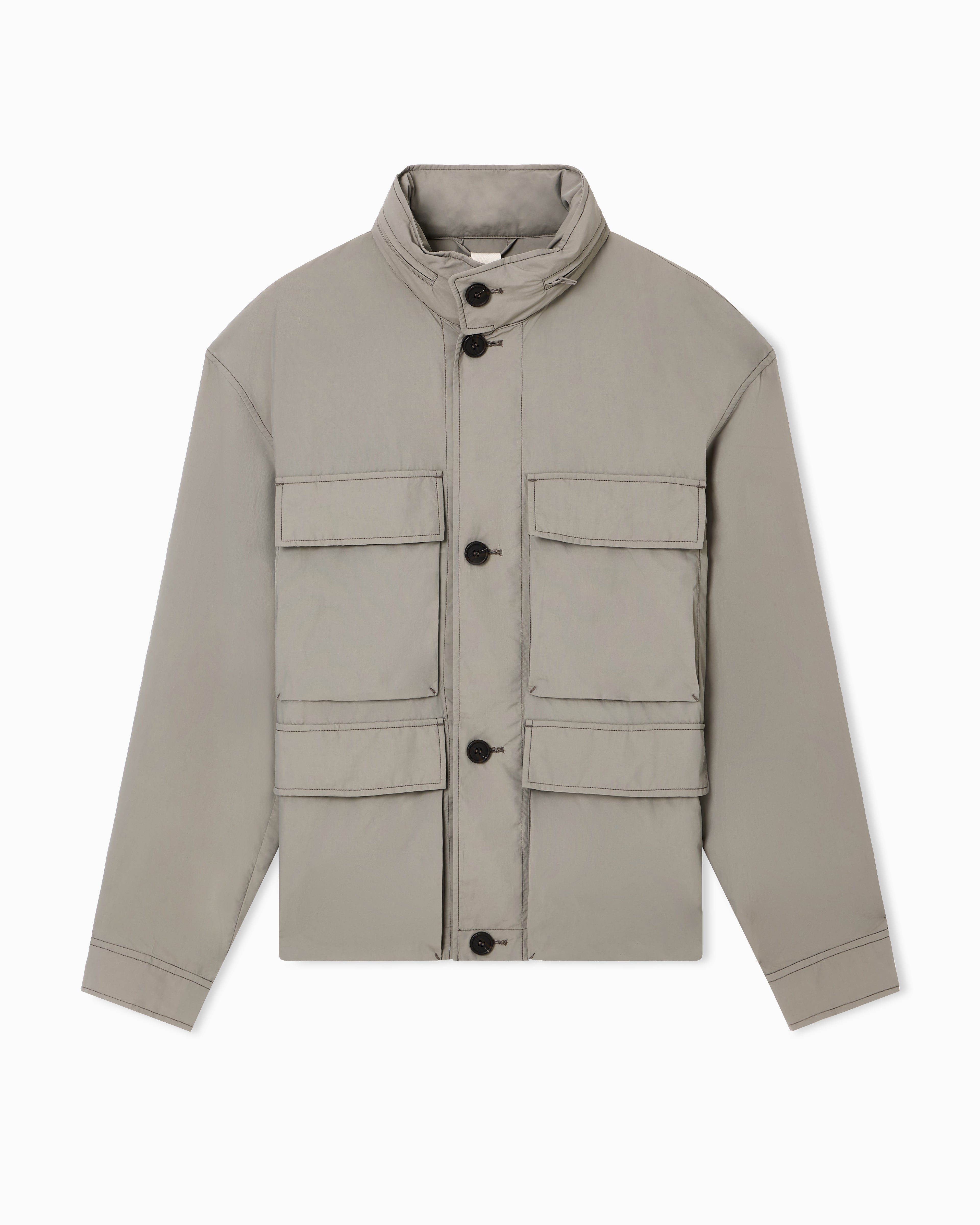 Emporio Armani Multi-pocket blouson in silk-blend nylon