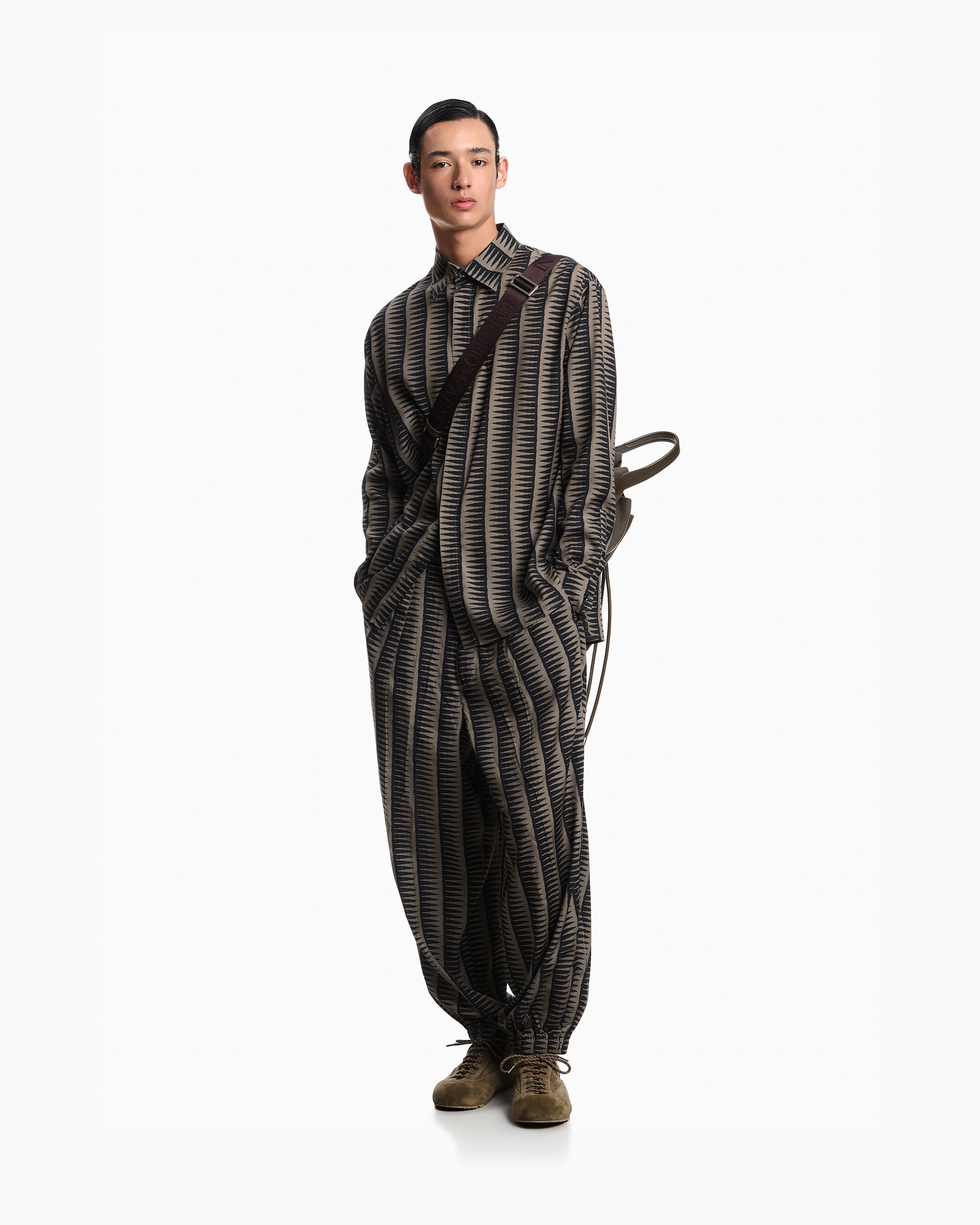 Emporio Armani All-over print Lyocell-blend trousers
