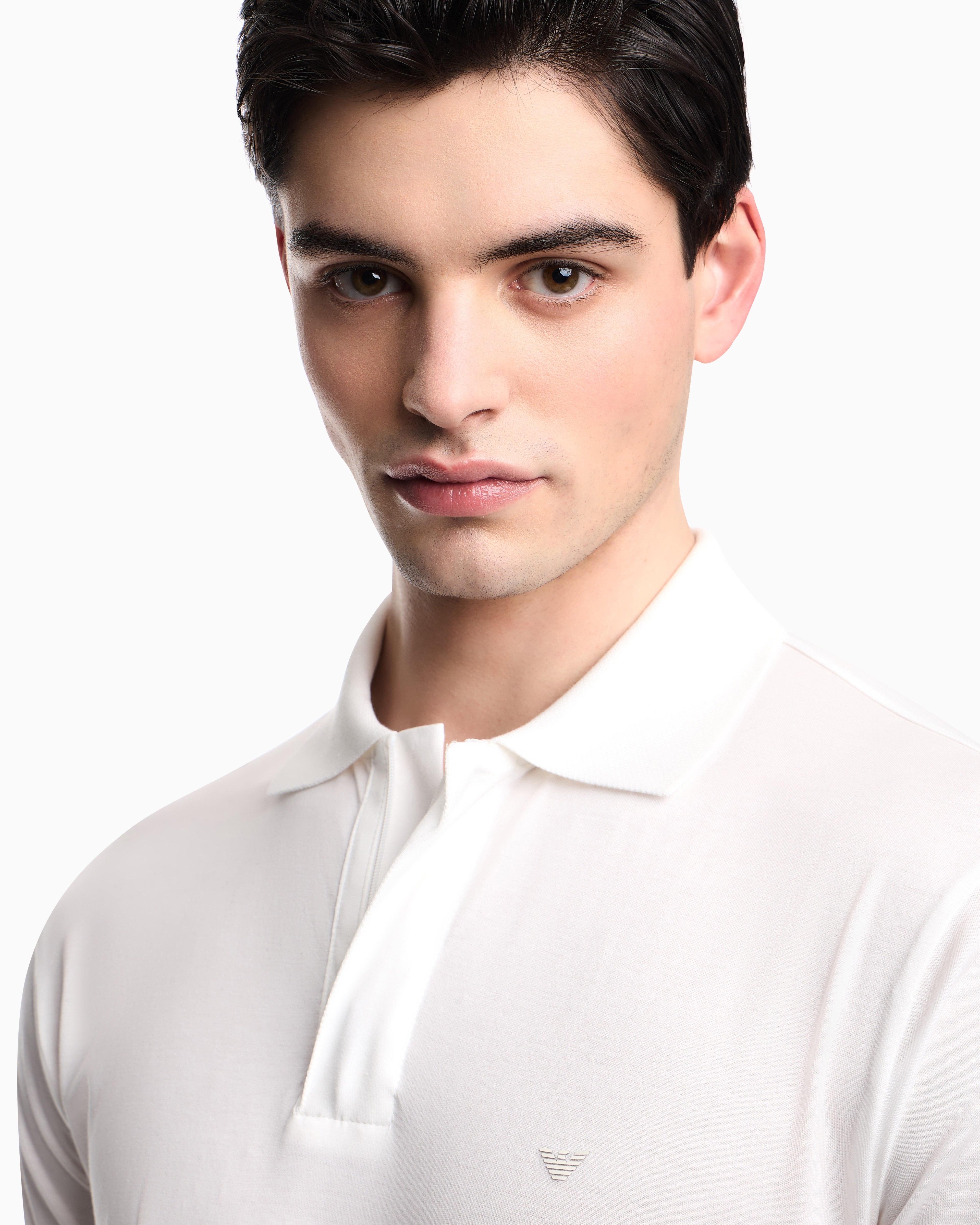 Emporio Armani Travel Essential Lyocell-blend jersey polo shirt