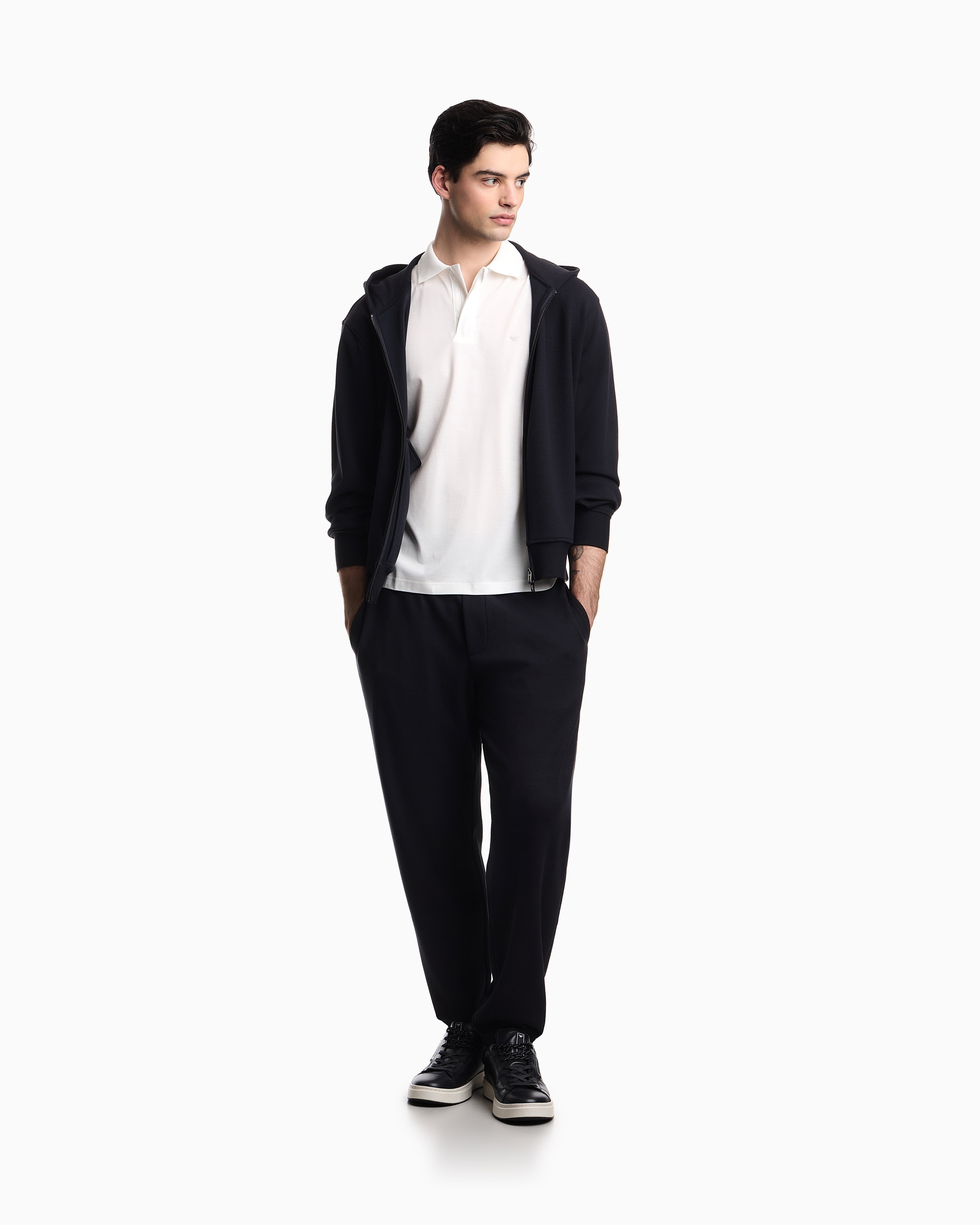 Emporio Armani Travel Essential Lyocell-blend jersey polo shirt