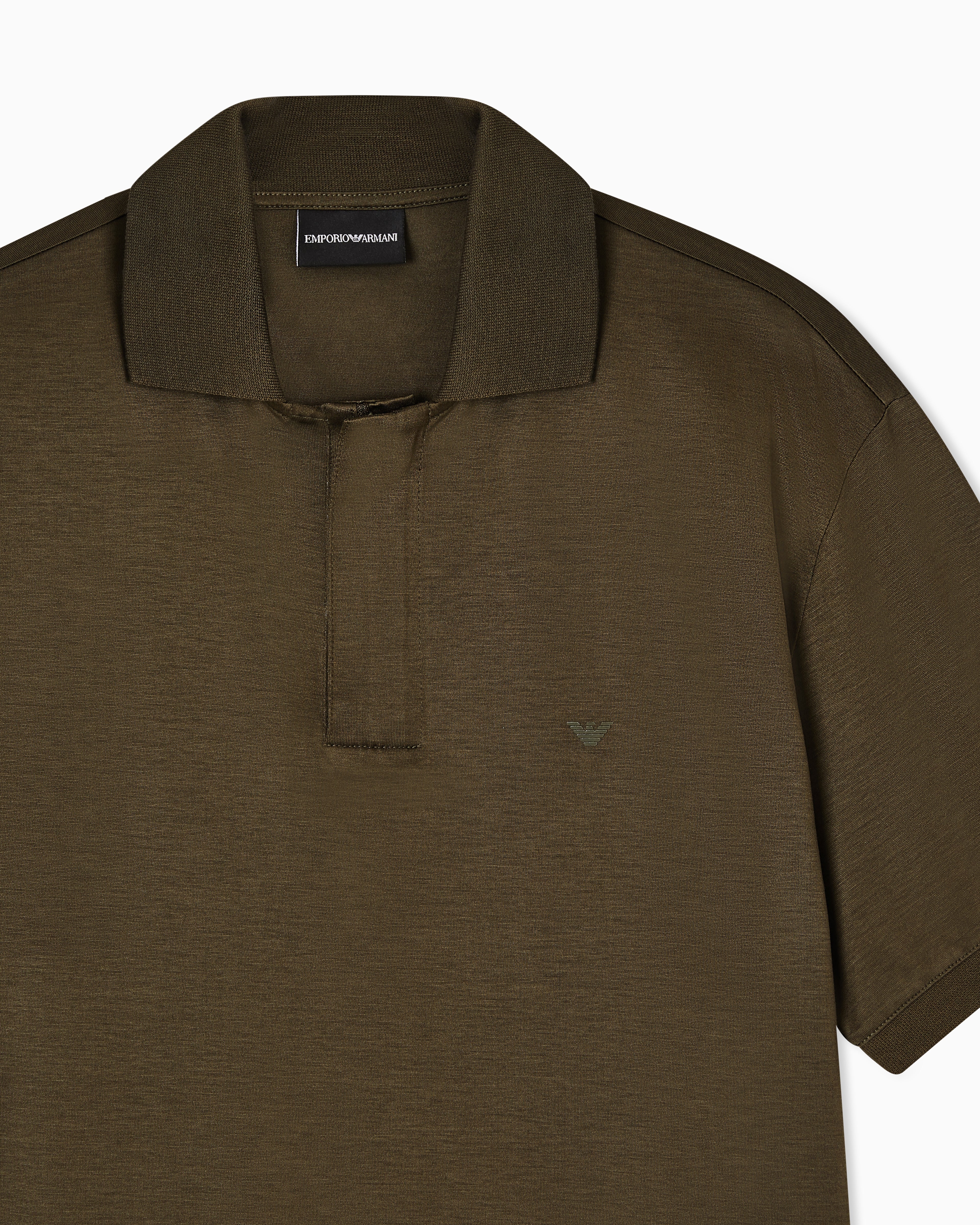 Emporio Armani Travel Essential Lyocell-blend jersey polo shirt