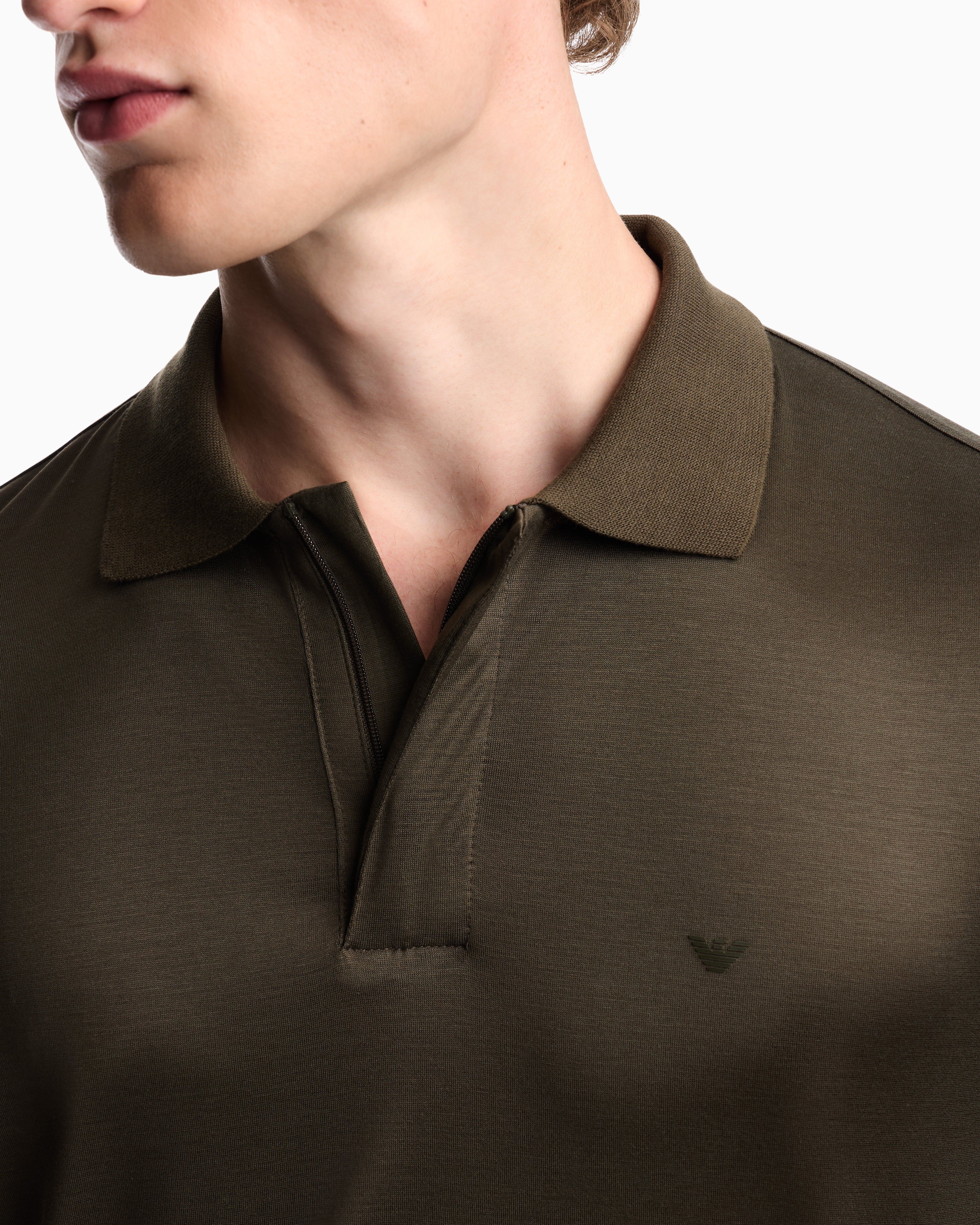 Emporio Armani Travel Essential Lyocell-blend jersey polo shirt