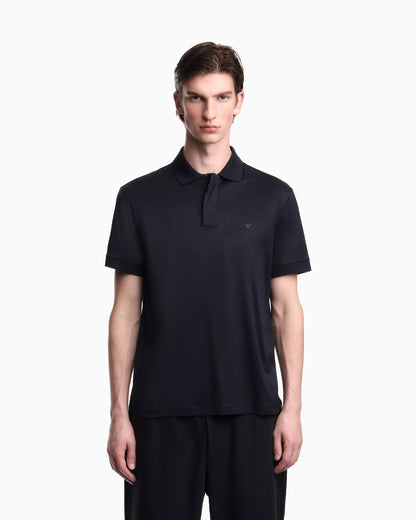Emporio Armani Travel Essential Lyocell-blend jersey polo shirt