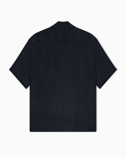 Emporio Armani Short-sleeved shirt in cupro blend jacquard with paisley pattern