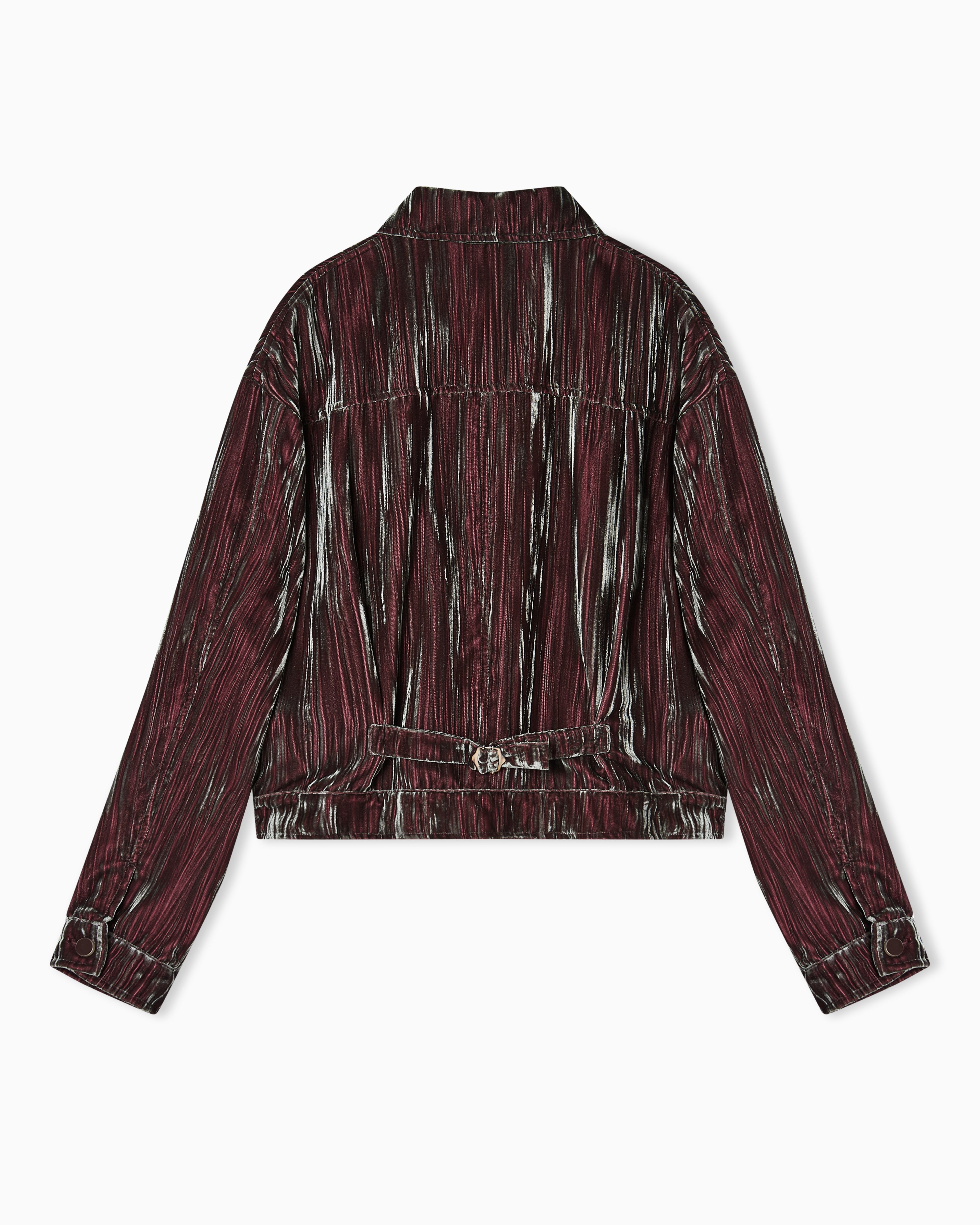 Emporio Armani Blouson in iridescent froissé velvet