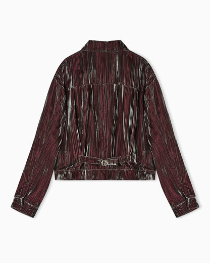 Emporio Armani Blouson in iridescent froissé velvet