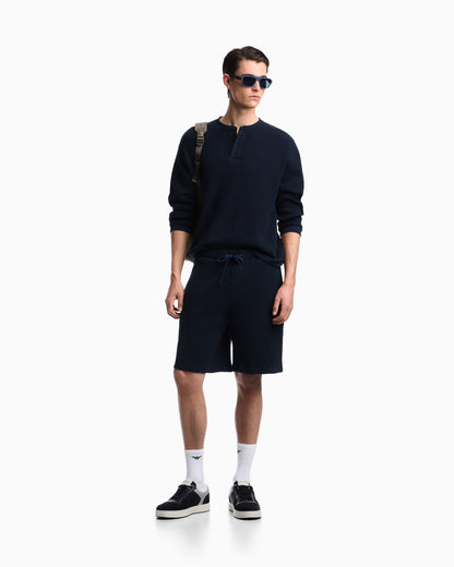 Emporio Armani Icon jersey-stitch, Henley-collar sweatshirt