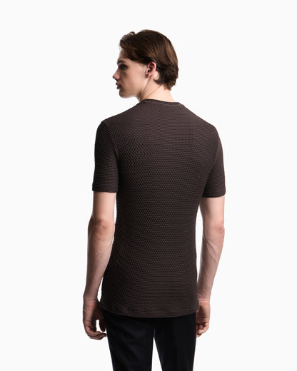 Emporio Armani T-shirt in embossed two-way stretch jersey