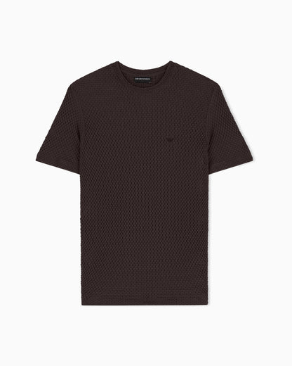 Emporio Armani T-shirt in embossed two-way stretch jersey