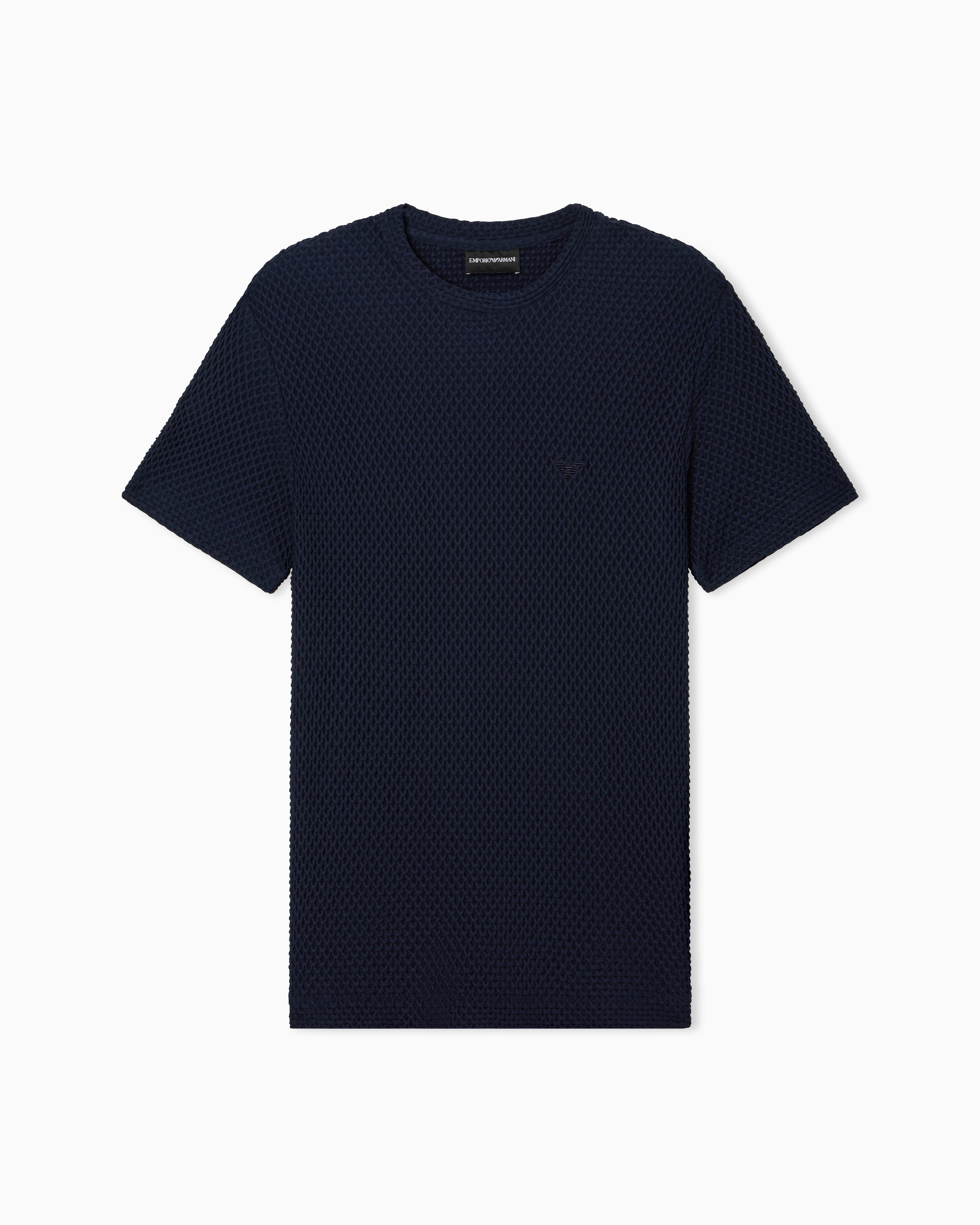 Emporio Armani T-shirt in embossed two-way stretch jersey