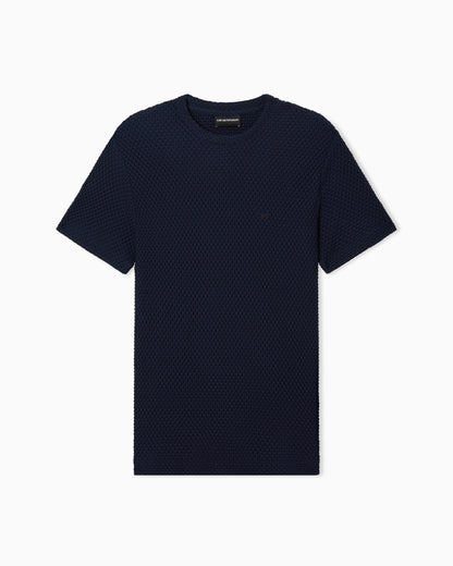 Emporio Armani T-shirt in embossed two-way stretch jersey