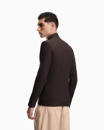 Emporio Armani Embossed two-way stretch jersey blouson