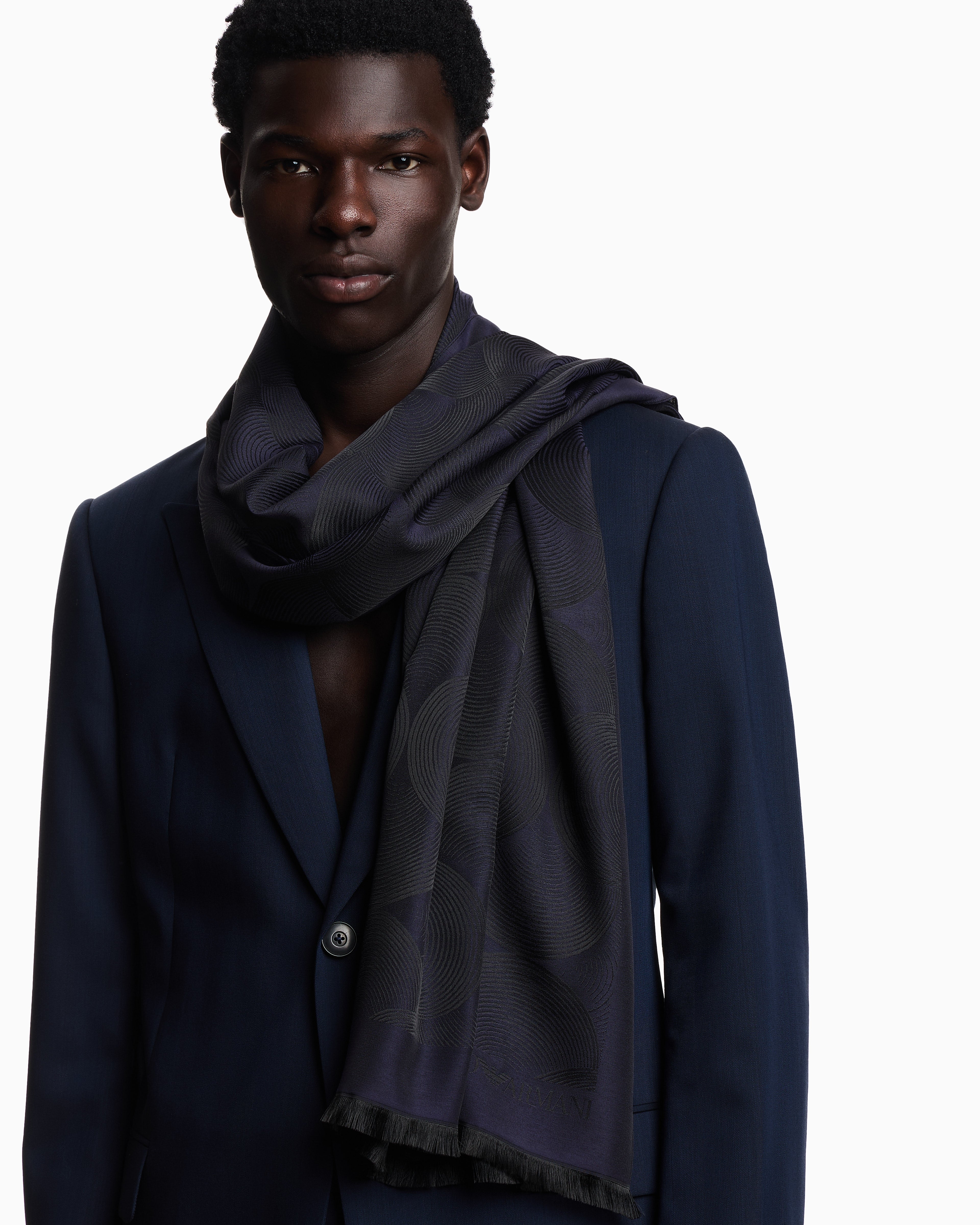 Emporio Armani Stole with all-over jacquard pattern