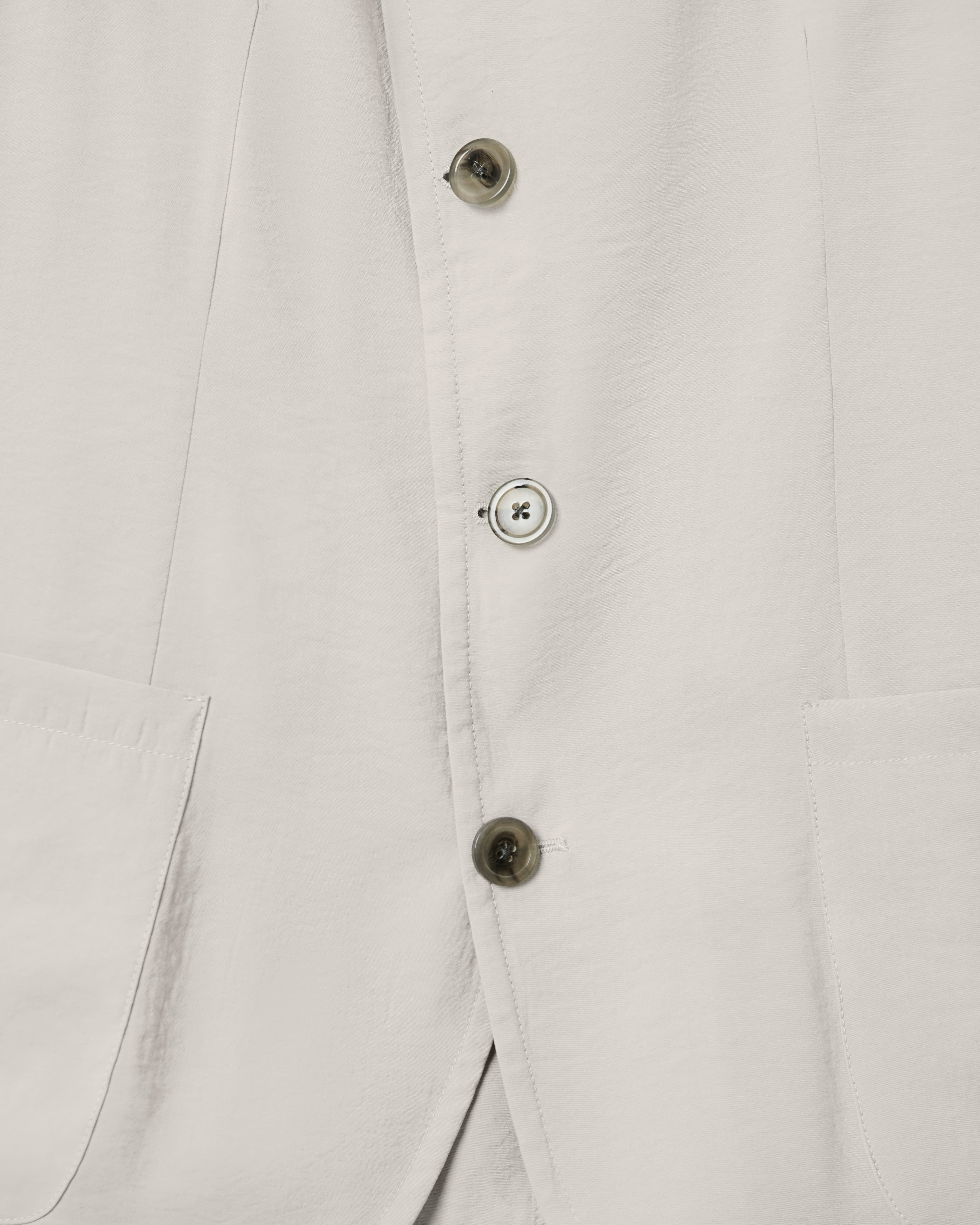 Emporio Armani Icon guru-collar jacket with off-centre fastening in peach-feel canvas