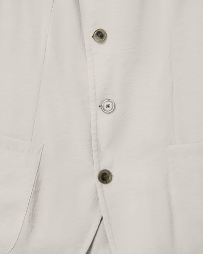 Emporio Armani Icon guru-collar jacket with off-centre fastening in peach-feel canvas