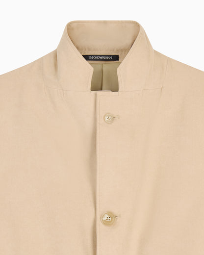 Emporio Armani Single-breasted jacket in cupro-feel twill