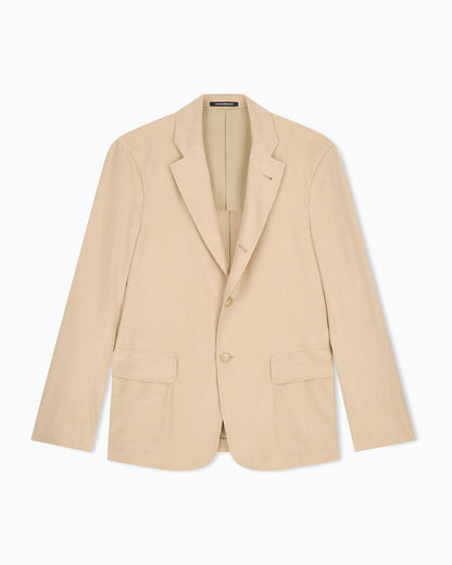 Emporio Armani Single-breasted jacket in cupro-feel twill