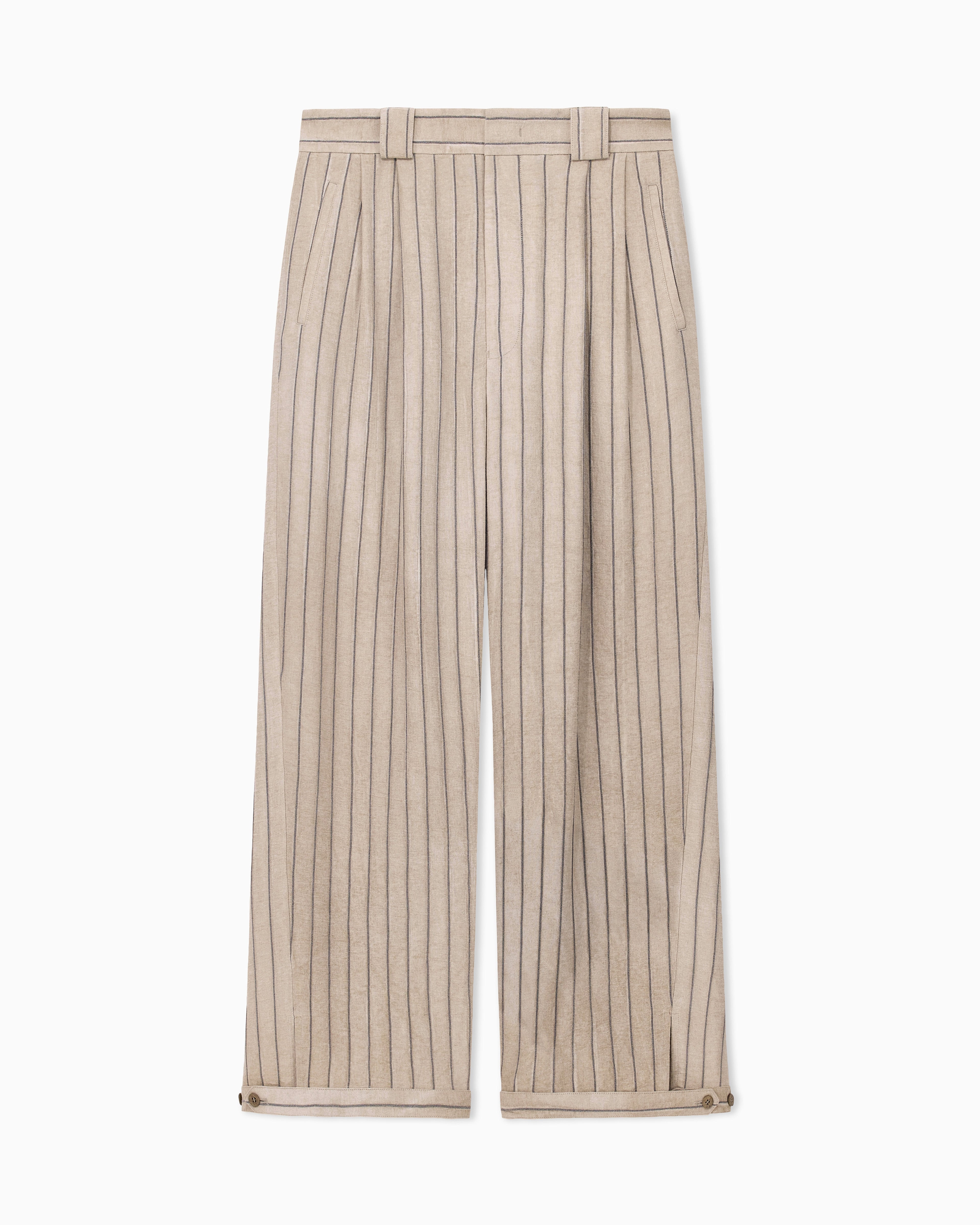 Emporio Armani Cold-dyed canneté fabric trousers