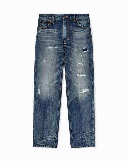 Emporio Armani J22 regular-fit, stone-washed denim jeans with rips
