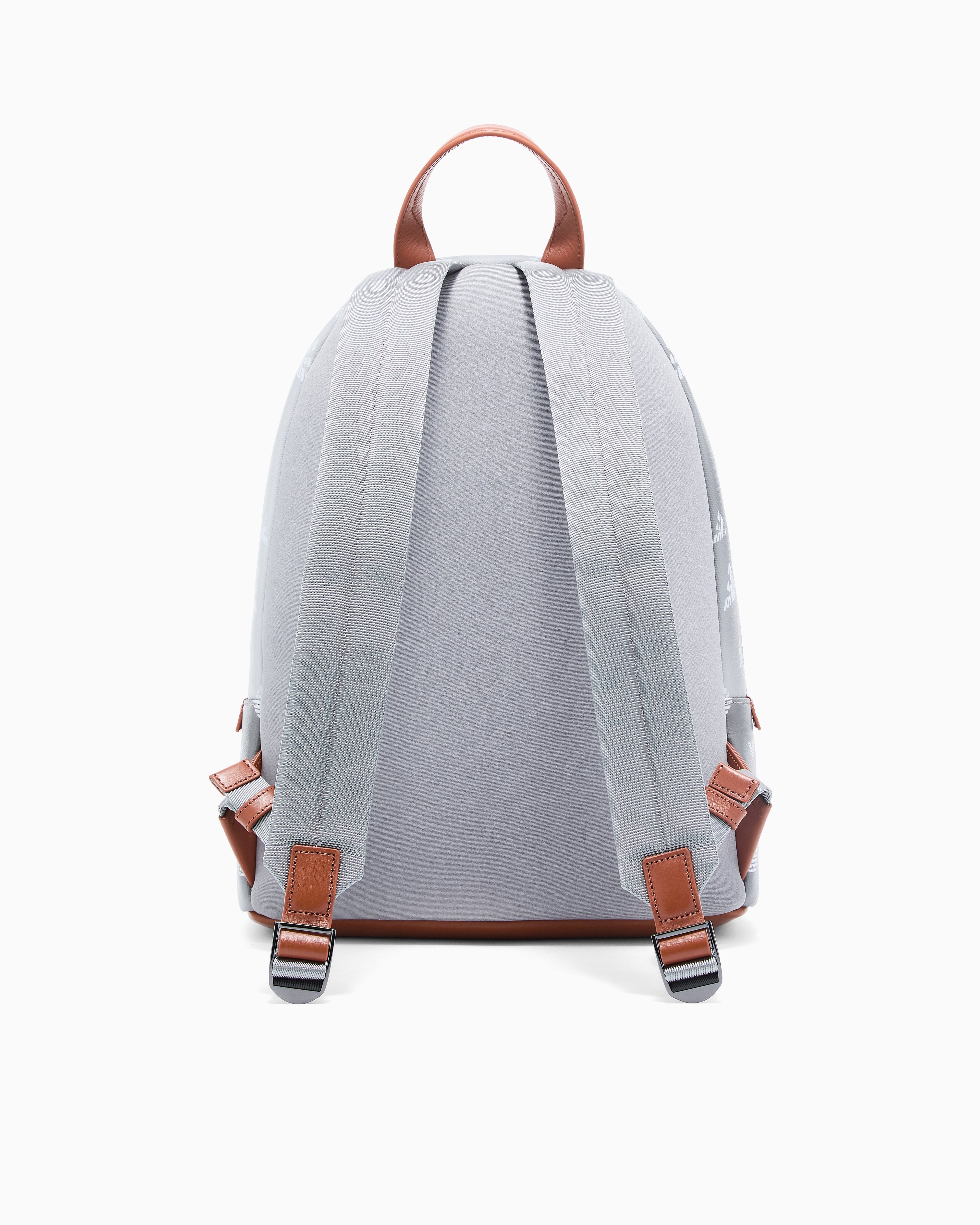 Emporio Armani Coated canvas backpack with all-over eagle