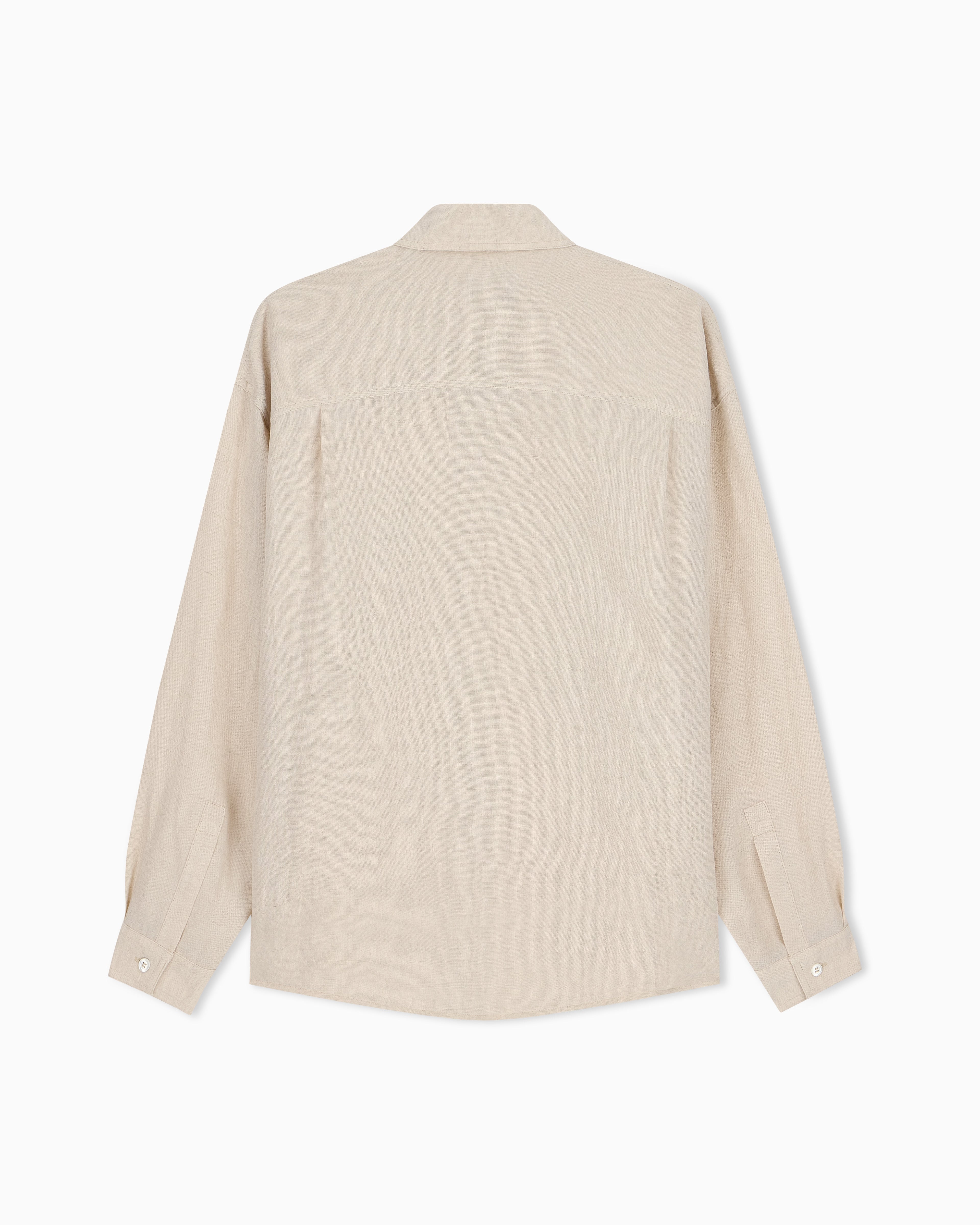 Emporio Armani Denim-effect linen-blend shirt