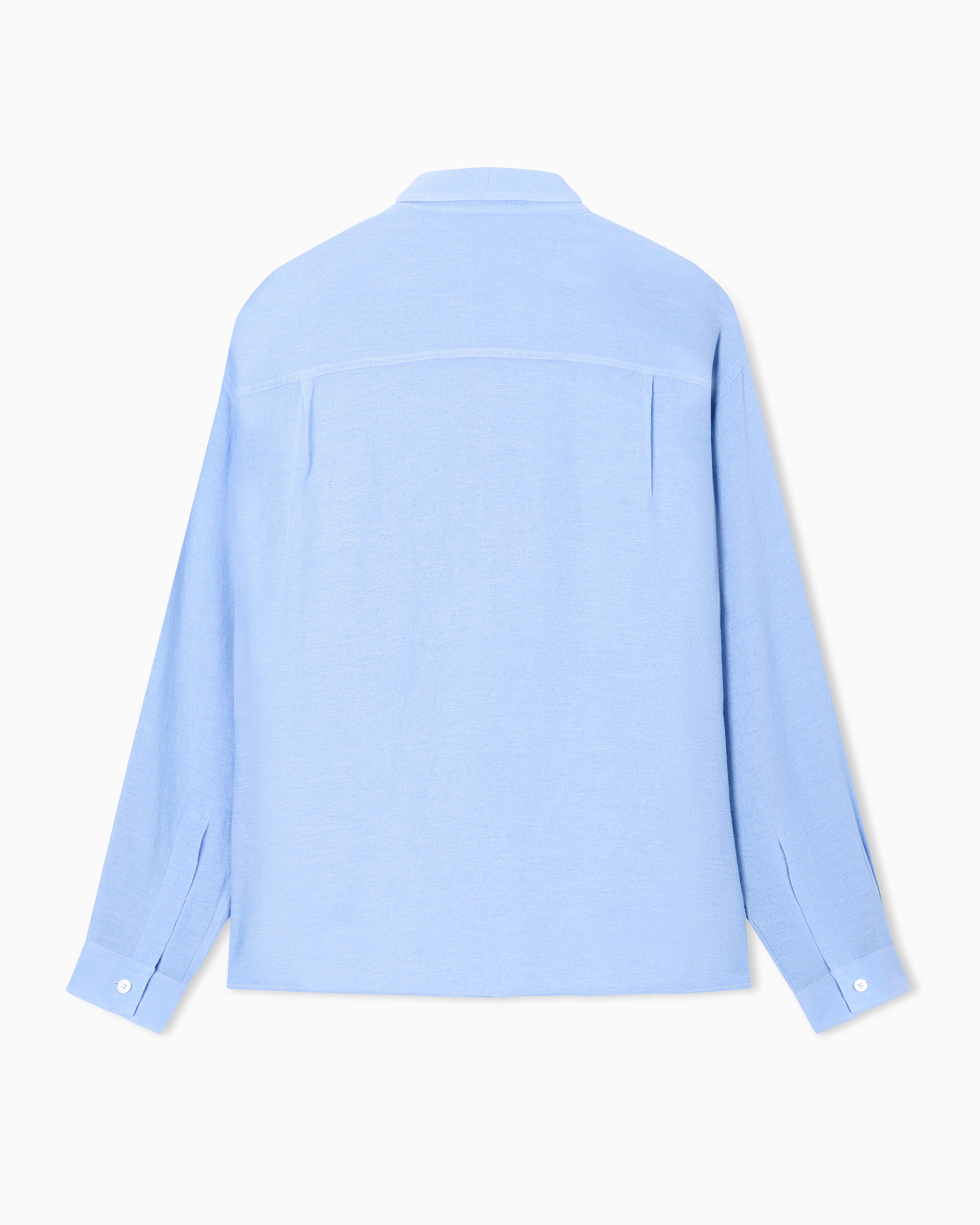 Emporio Armani Denim-effect linen-blend shirt