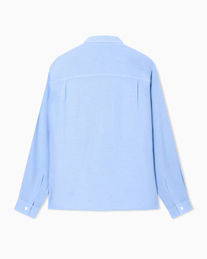 Emporio Armani Denim-effect linen-blend shirt