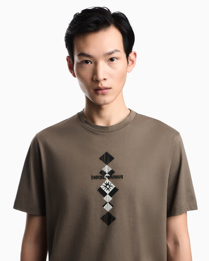 Emporio Armani Jersey T-shirt with tribal print