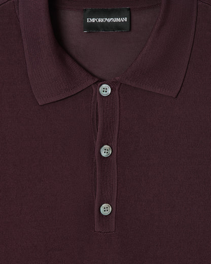 Emporio Armani Plain-knit polo shirt