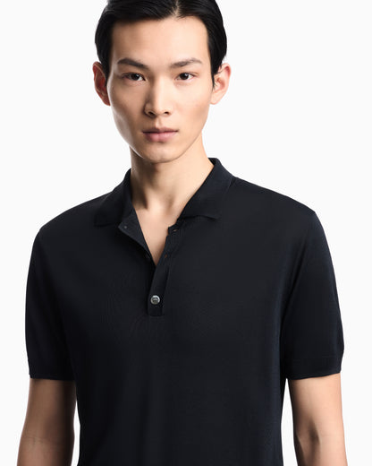 Emporio Armani Plain-knit polo shirt