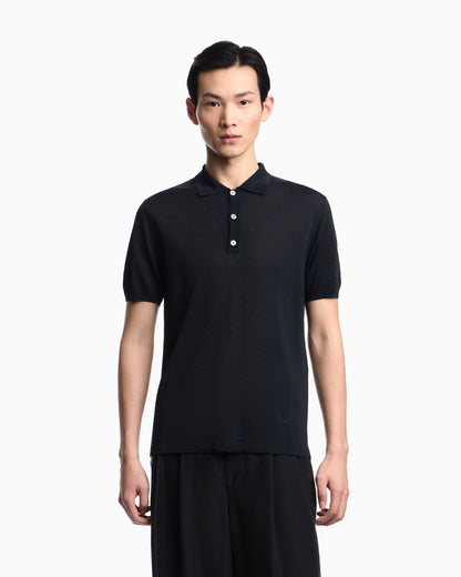 Emporio Armani Plain-knit polo shirt