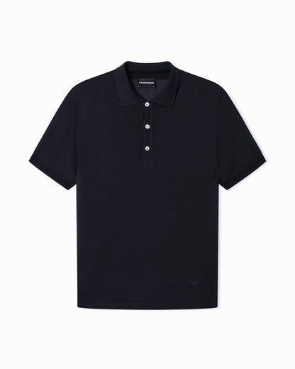 Emporio Armani Plain-knit polo shirt