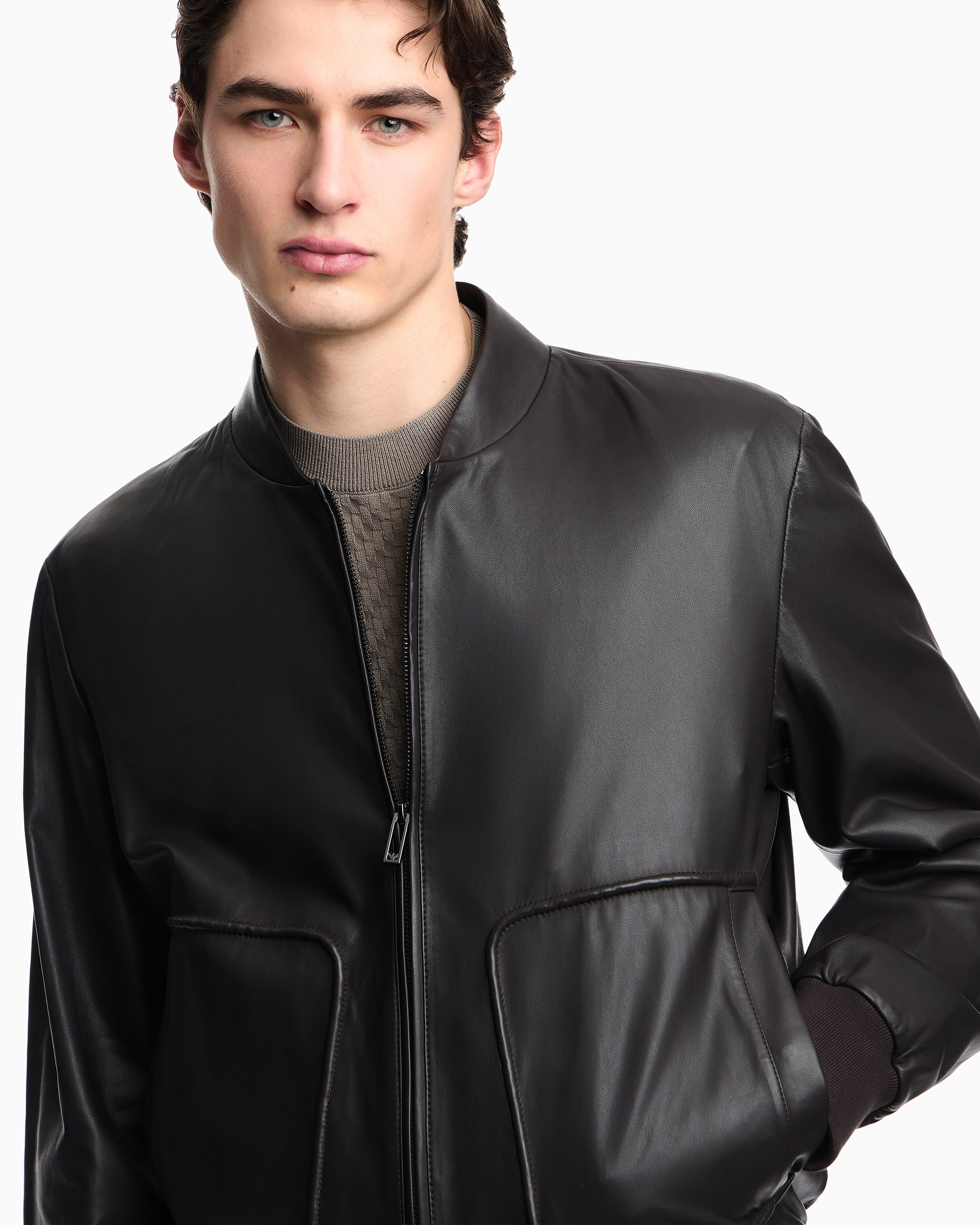 Emporio Armani Plonge nappa-leather blouson