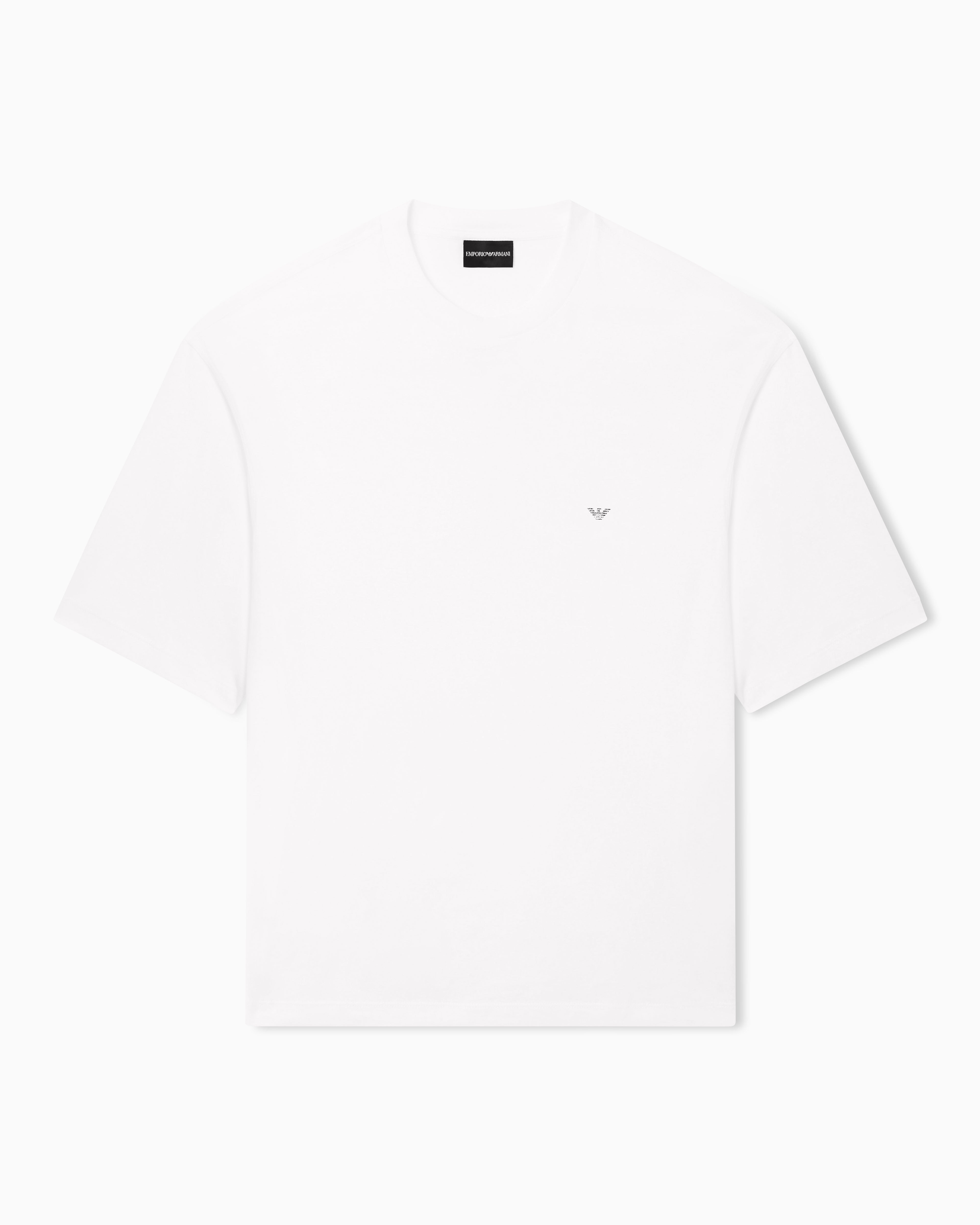 Emporio Armani Oversized jersey T-shirt with used-effect logo print