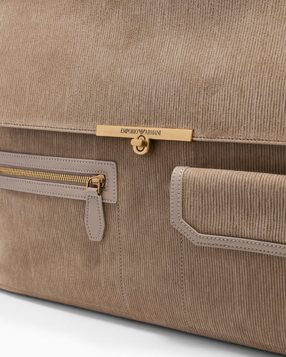 Emporio Armani oversized handbag in embossed suede