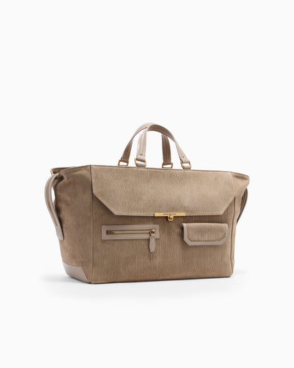 Emporio Armani oversized handbag in embossed suede