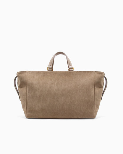 Emporio Armani oversized handbag in embossed suede