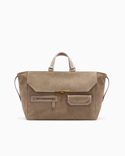 Emporio Armani oversized handbag in embossed suede