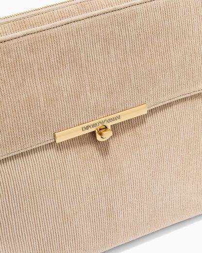 Emporio Armani embossed suede pouch
