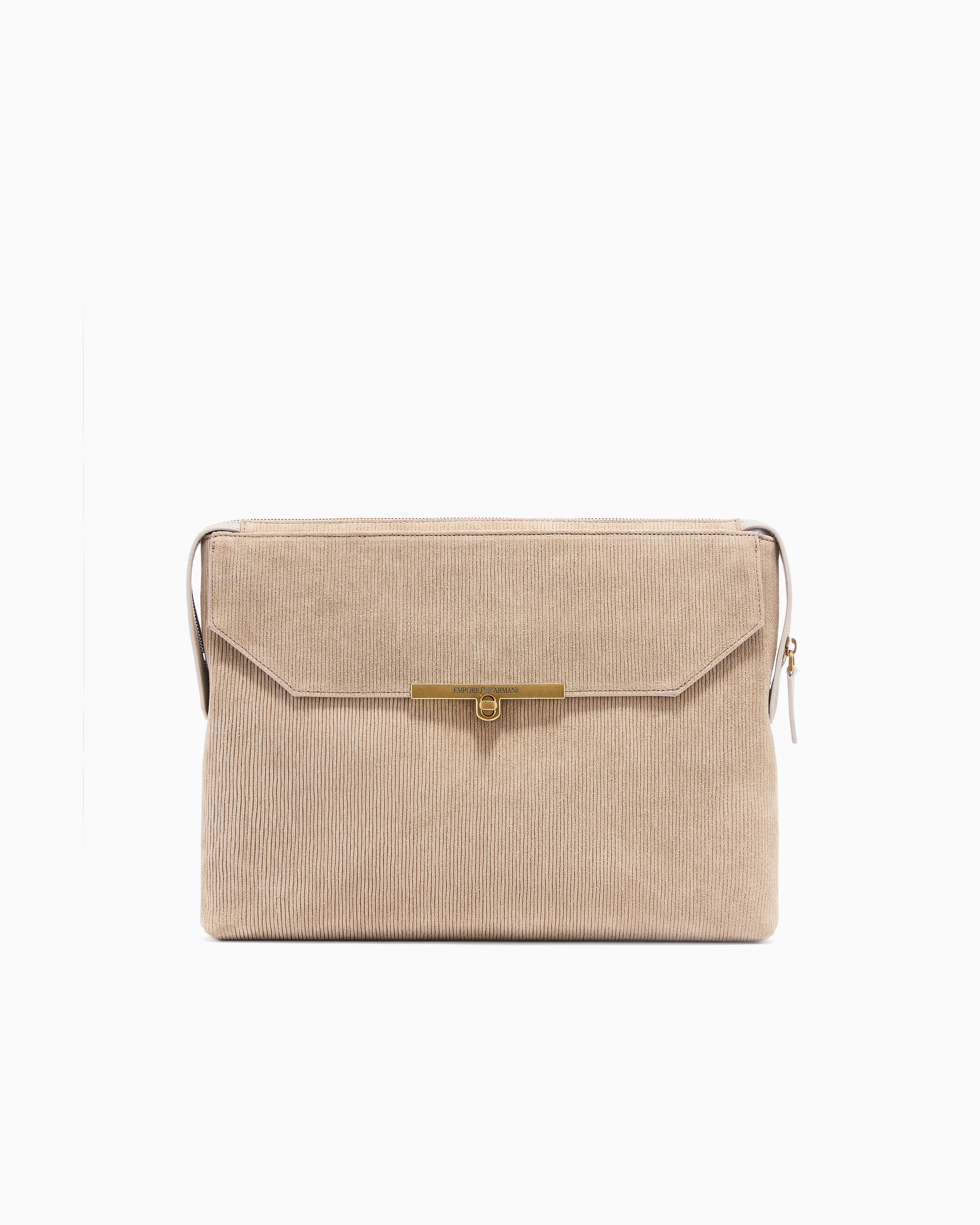 Emporio Armani embossed suede pouch
