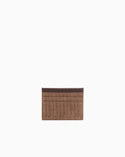 Emporio Armani embossed suede card holder