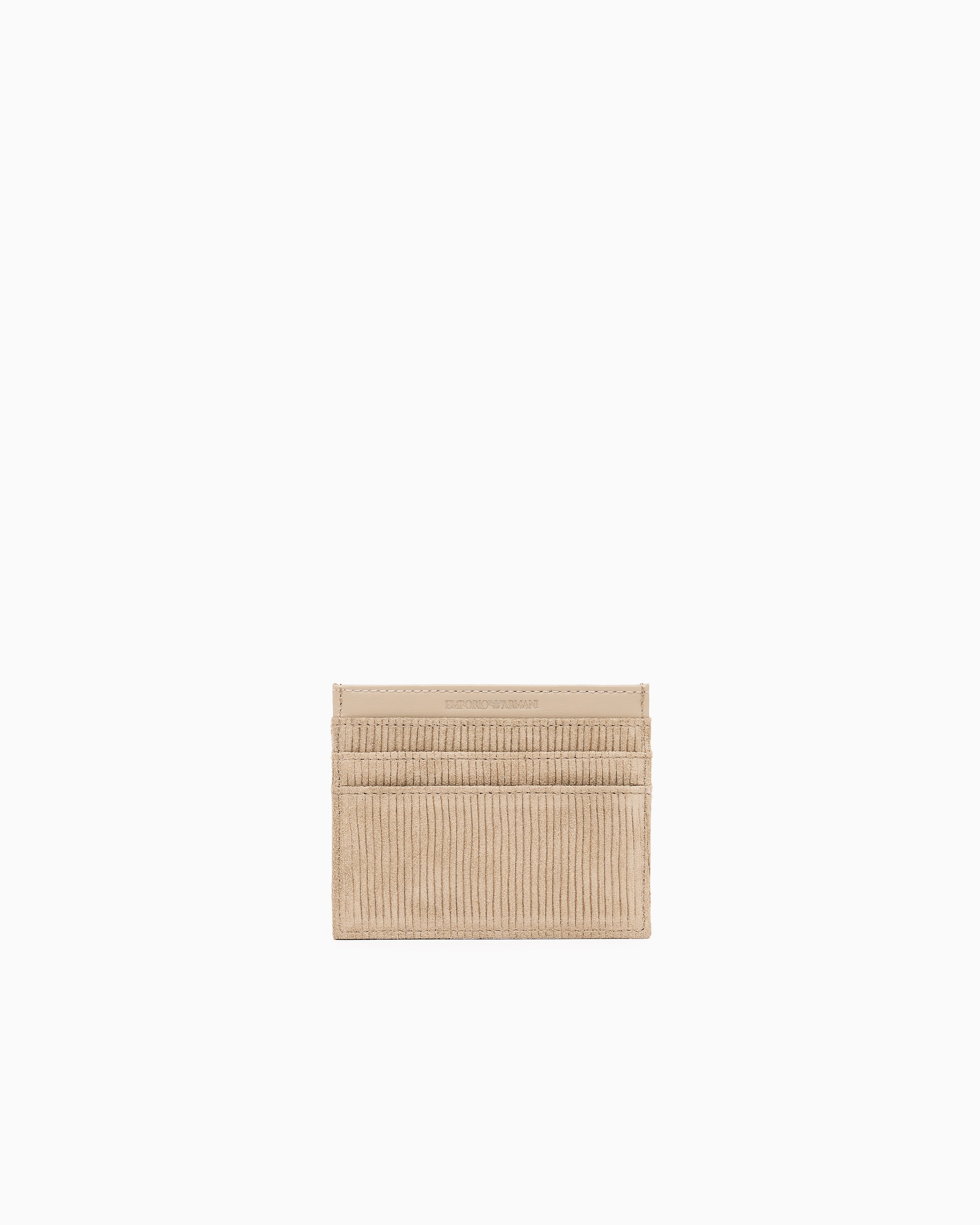 Emporio Armani embossed suede card holder
