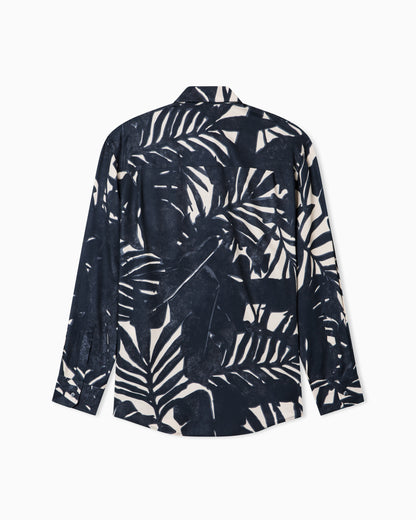 Emporio Armani Comfort-fit, fluid viscose shirt with an all-over print