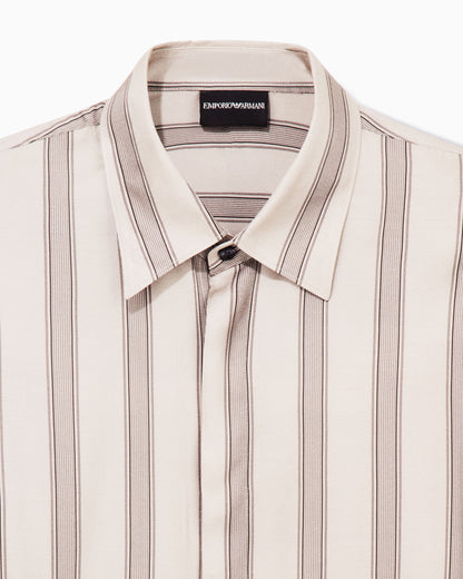 Emporio Armani Comfort-fit, fluid viscose shirt with an all-over print