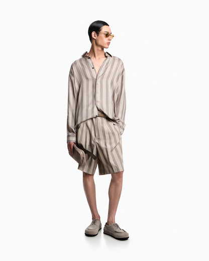 Emporio Armani Comfort-fit, fluid viscose shirt with an all-over print