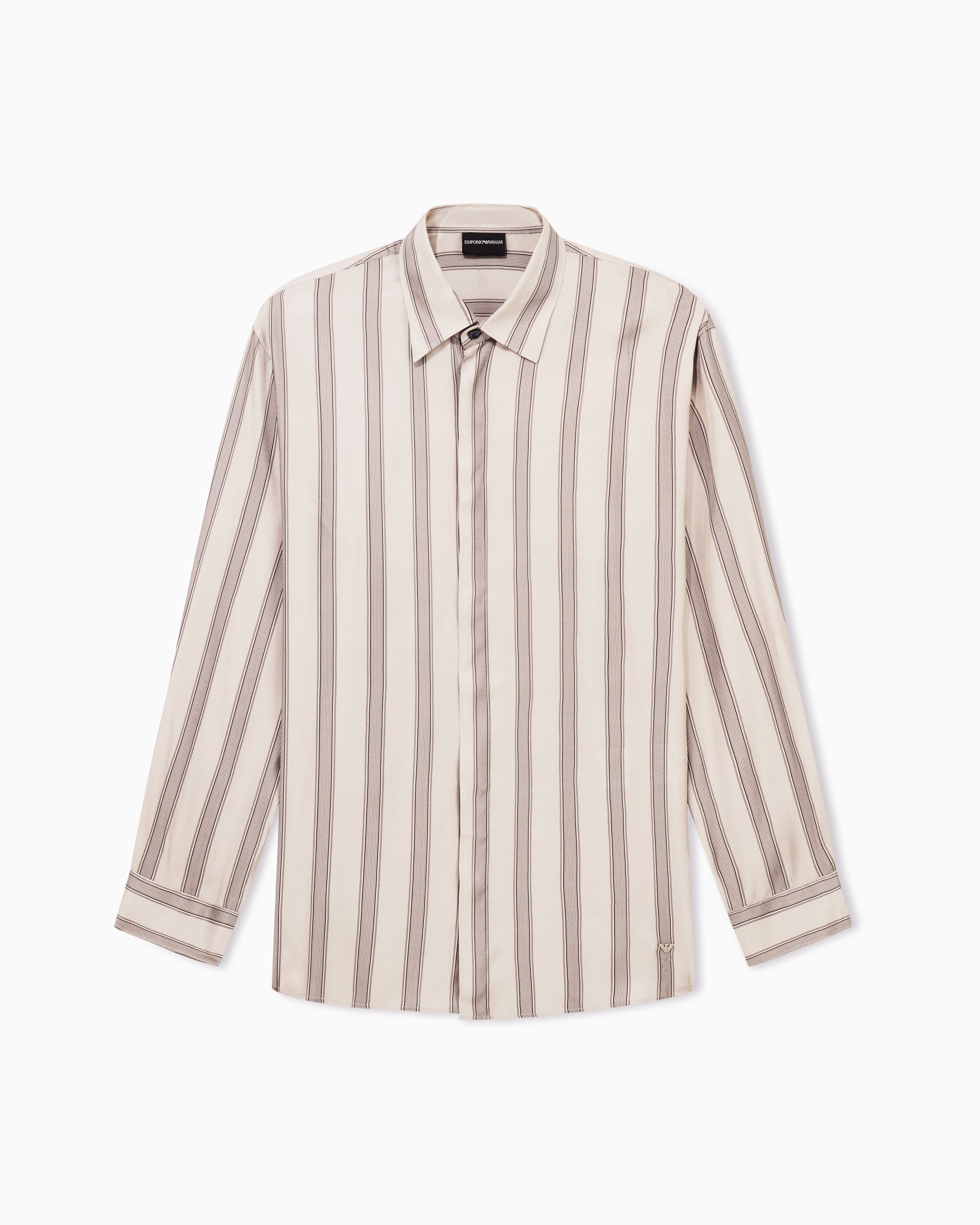 Emporio Armani Comfort-fit, fluid viscose shirt with an all-over print