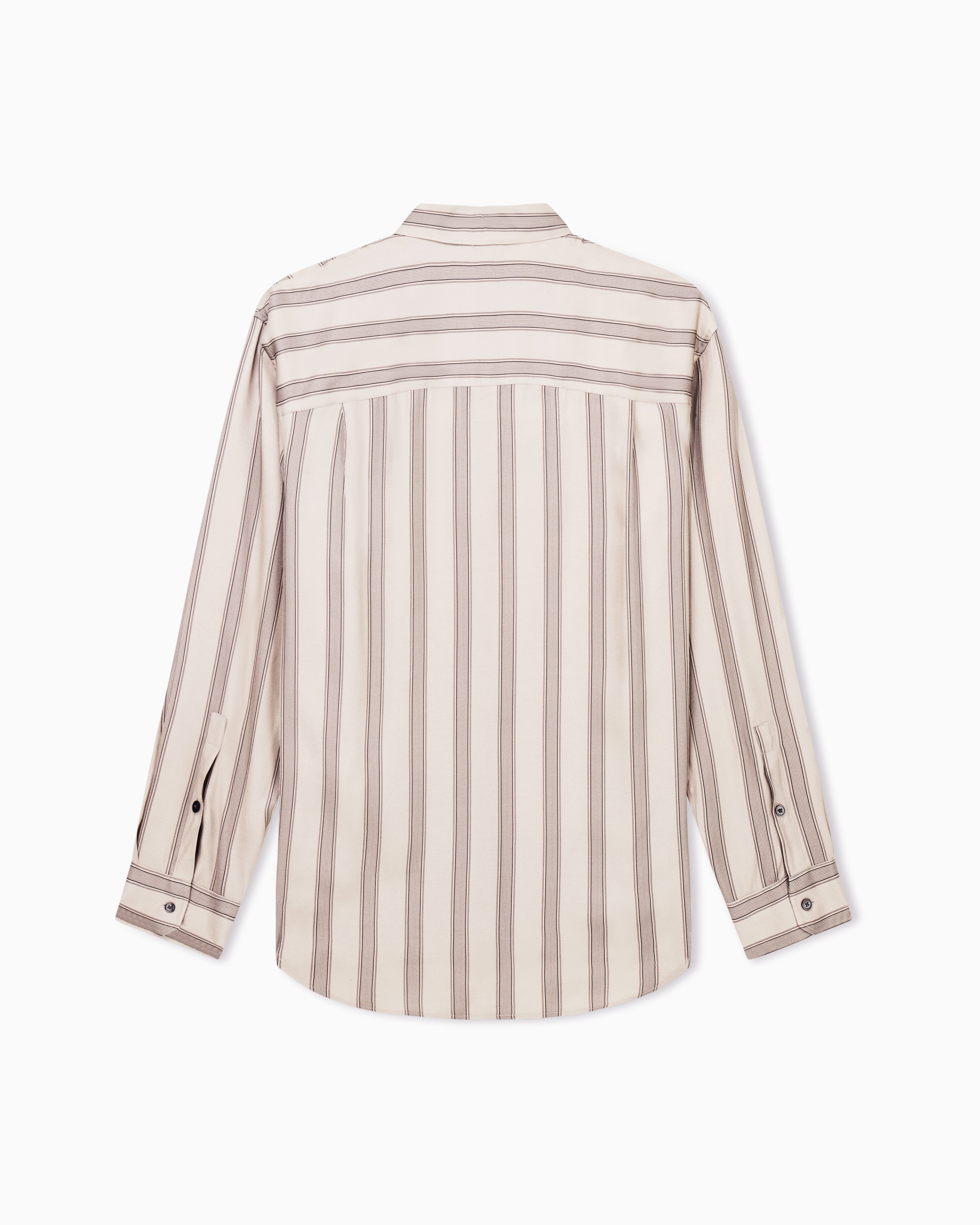 Emporio Armani Comfort-fit, fluid viscose shirt with an all-over print